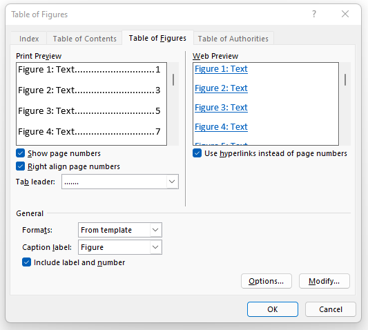 Add list of tables and figures